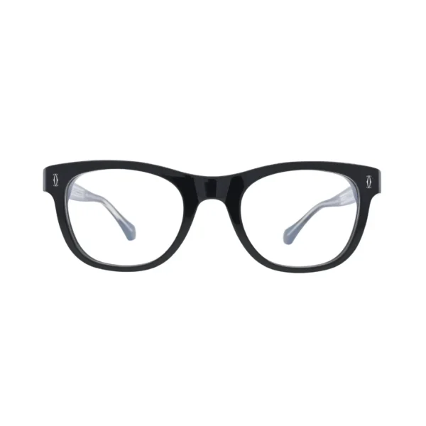 Cartier C de Cartier CT0340O 001 Black Rectangular Eyeglasses front view