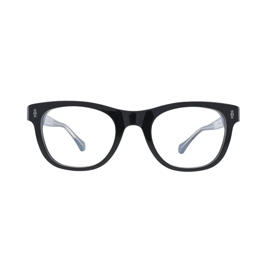 Cartier C de Cartier CT0340O 001 Black Rectangular Eyeglasses front view