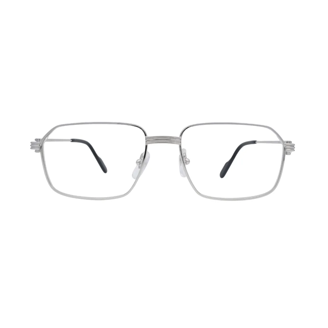 Cartier Premiere de Cartier CT0445O 002 Silver Rectangular Eyeglasses front view