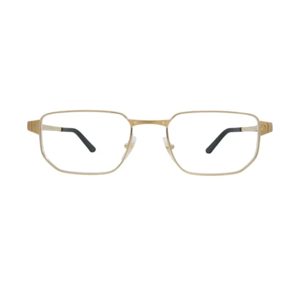 Cartier Santos de Cartier CT0481O 001 Gold Rectangular Eyeglasses front view