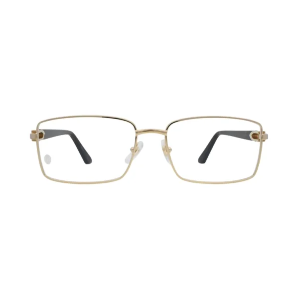 Cartier Signature C de Cartier CT0520O 002 Gold Rectangular Eyeglasses front view