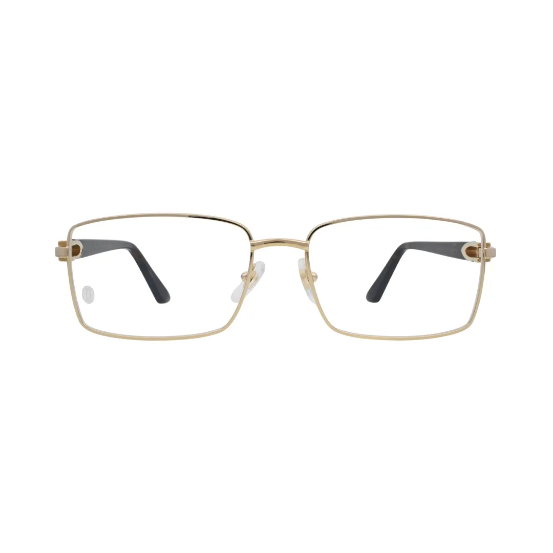 Cartier Signature C de Cartier CT0520O 002 Gold Rectangular Eyeglasses front view