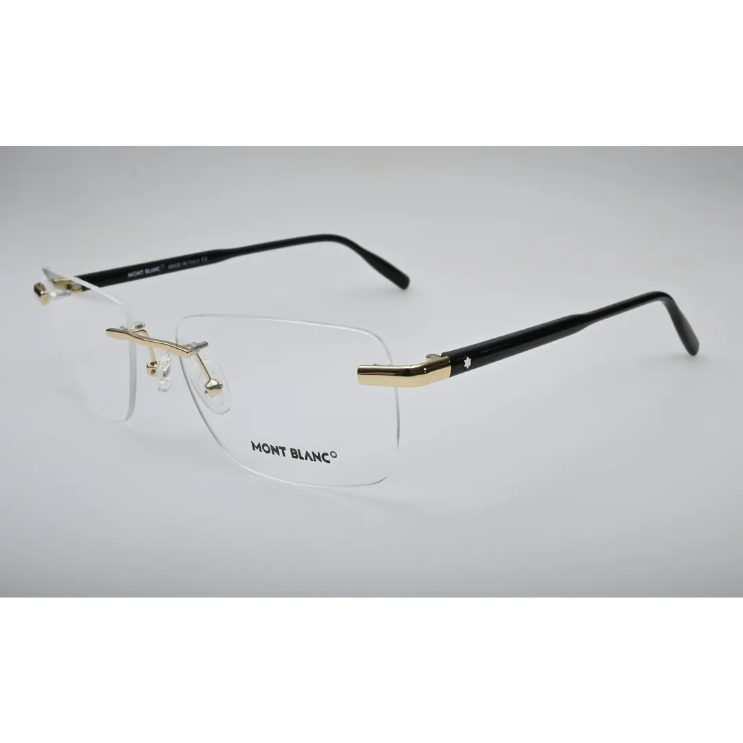Gold Rimless Metal Eyeglasses MB-0088O back view
