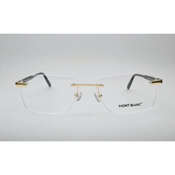 Gold Rimless Metal Eyeglasses MB-0088O front view