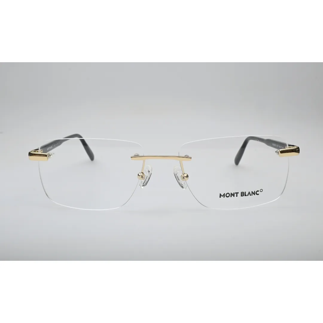 Gold Rimless Metal Eyeglasses MB-0088O front view