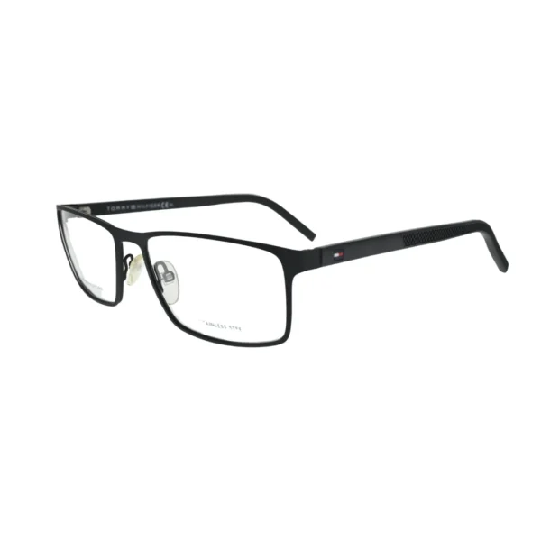 Tommy Hilfiger TH1593 Black Rectangular Eyeglasses side profile