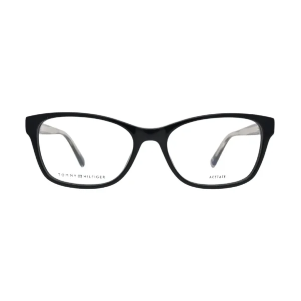 Tommy Hilfiger TH2008 Black Rectangular Eyeglasses front view