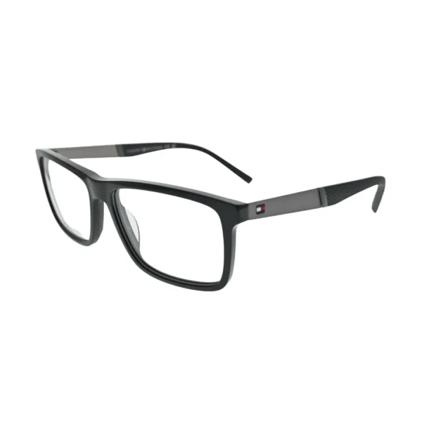 Tommy Hilfiger TH2084 Black Rectangular Eyeglasses back view