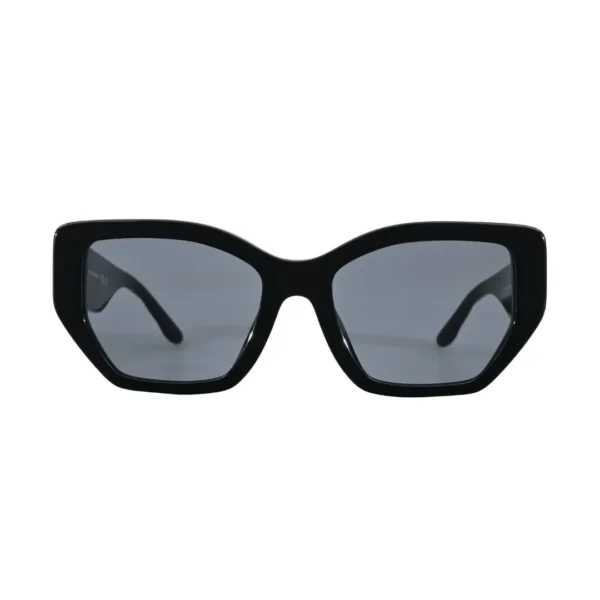 Tory Burch Kira TY7187U Black Angular Cat-Eye Sunglasses front view