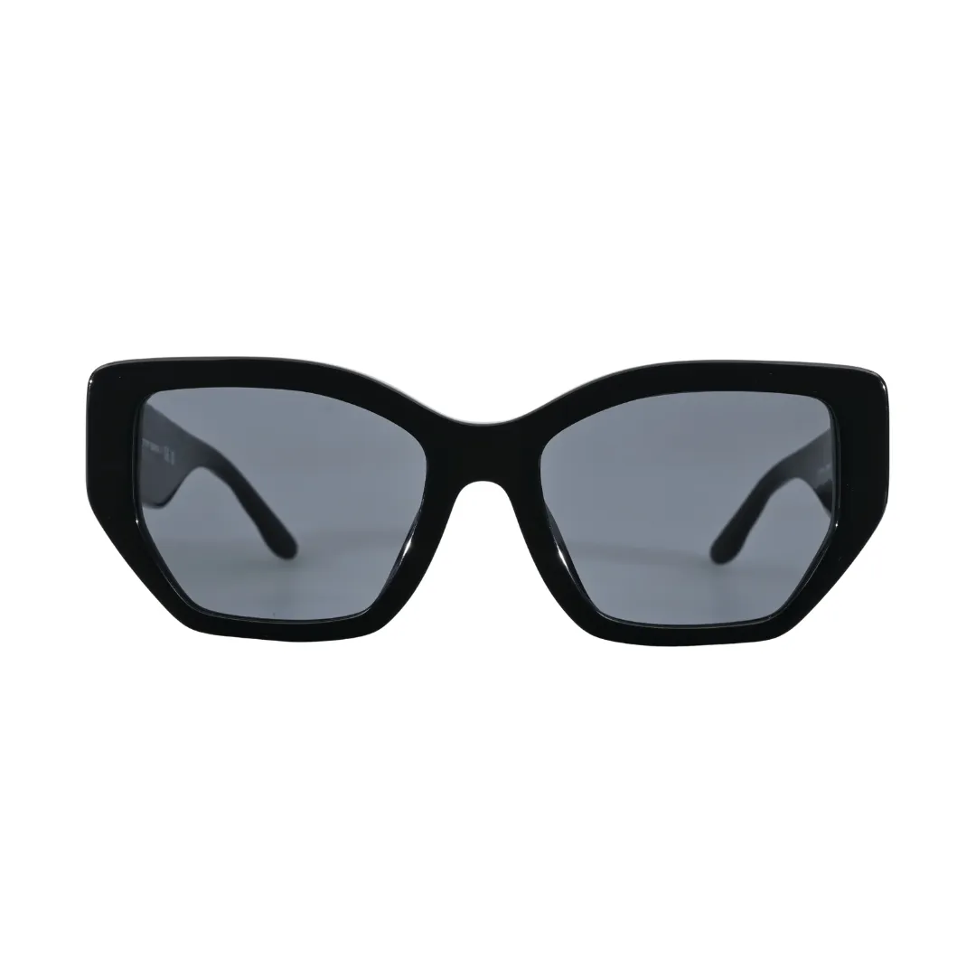 Tory Burch Kira TY7187U Black Angular Cat-Eye Sunglasses front view