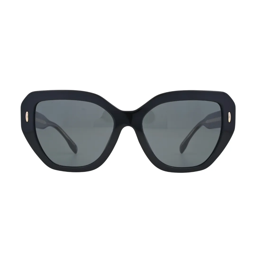 Tory Burch Miller TY7194U Black Oversized Cat-Eye Sunglasses front view