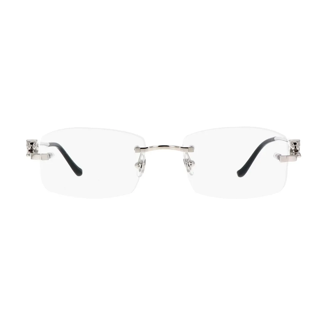 Cartier Panthere de Cartier CT0281O 002 Silver Rimless Eyeglasses front view