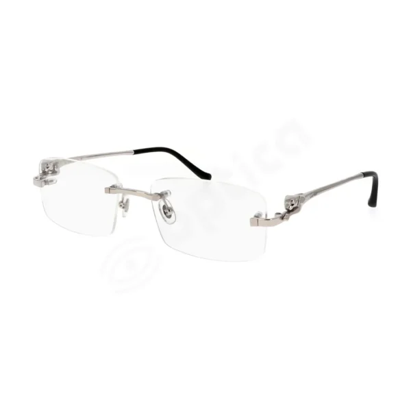Cartier Panthere de Cartier CT0281O 002 Silver Rimless Eyeglasses side profile