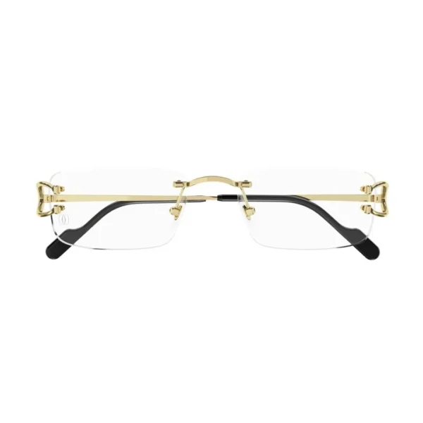 Cartier C Decor CT0344O 001 Gold Rimless Eyeglasses front view