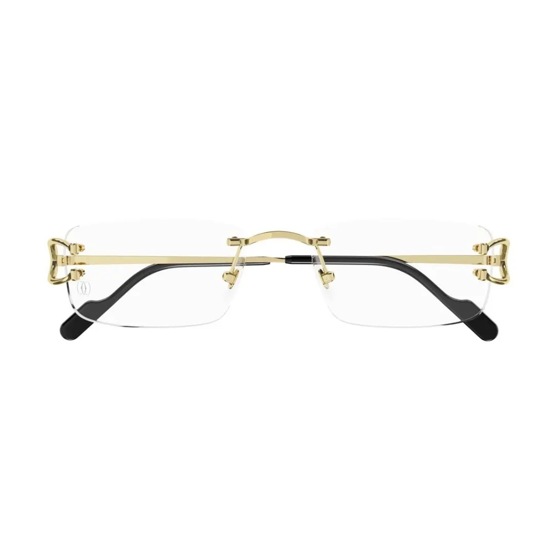 Cartier C Decor CT0344O 001 Gold Rimless Eyeglasses front view