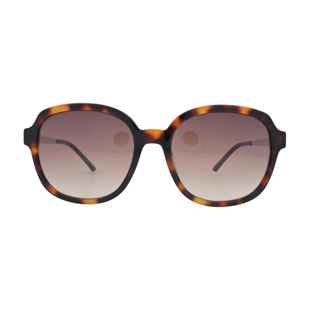 ELLE EL14955 Havana Square Sunglasses front view