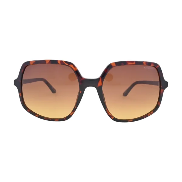 Guess GU00257 Havana Hexagon Sunglasses front view