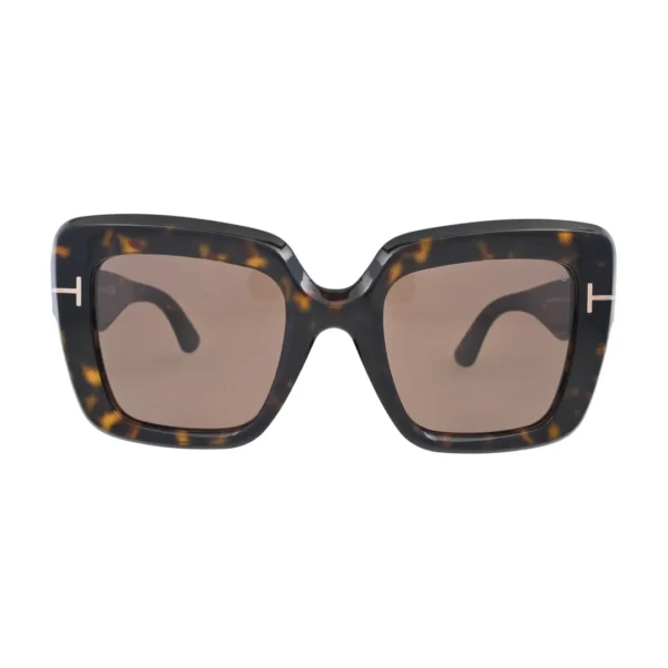 Tom Ford Esme TF1157-F Havana Square Sunglasses front view