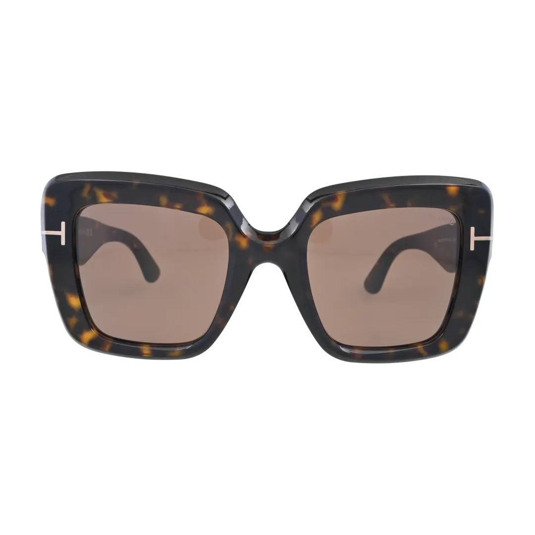 Tom Ford Esme TF1157-F Havana Square Sunglasses front view