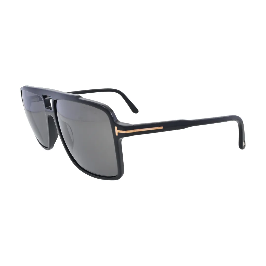 Tom Ford Kemp TF1177 Black Aviator Sunglasses side profile