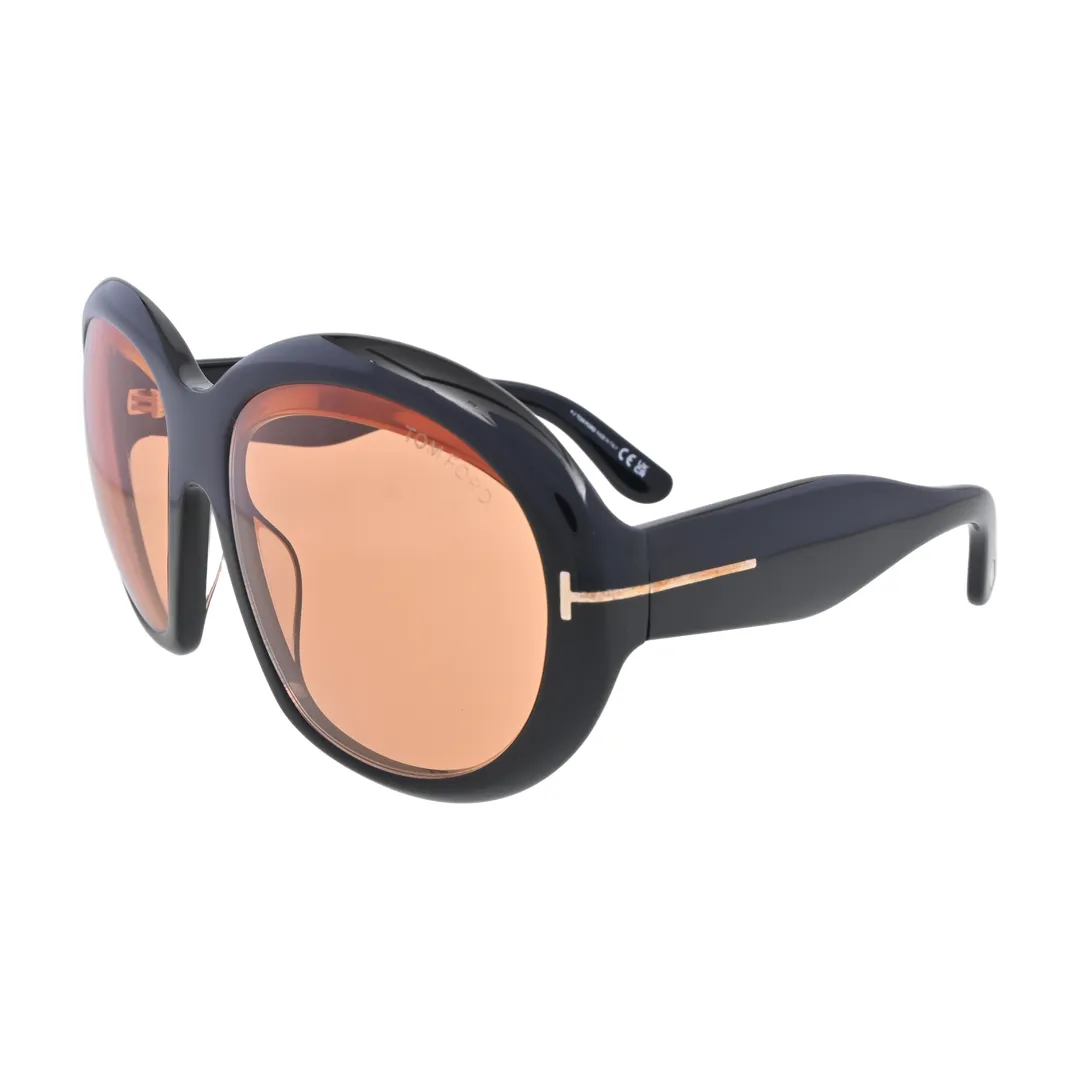 Tom Ford TF1193 Black Round Sunglasses side profile