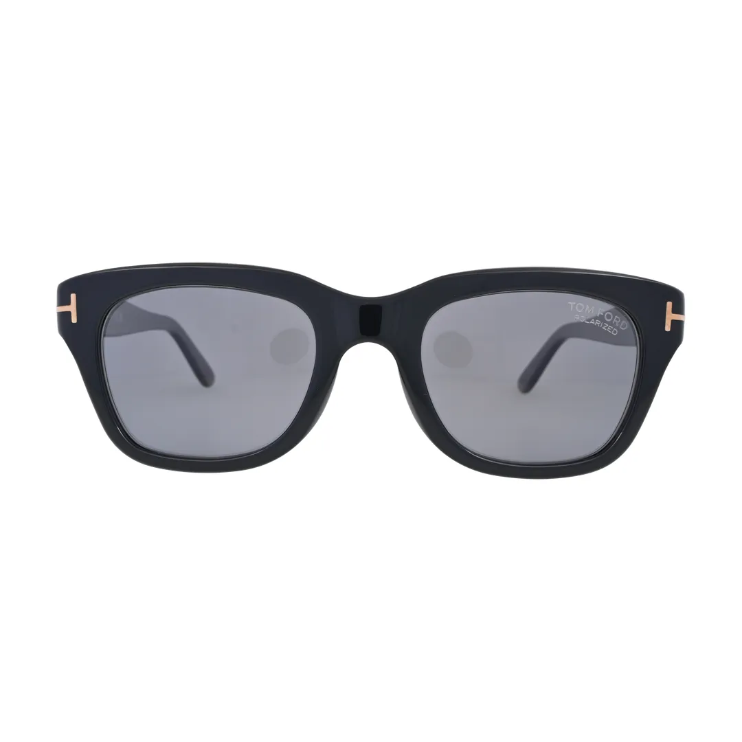 Tom Ford Snowdon TF237 Black Rectangular Sunglasses front view